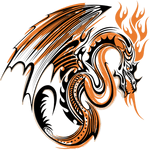Переводная татуировка "Оранжевый дракон"