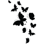 Переводная татуировка "Черные бабочки"