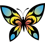 Переводная татуировка "Цветная бабочка"