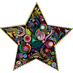 Переводная татуировка "Разноцветная звезда"