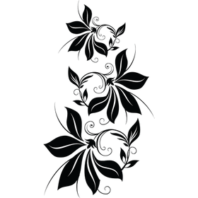 Переводная татуировка "Черные цветы"