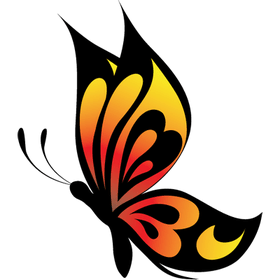 Переводная татуировка "Оранжевая бабочка"
